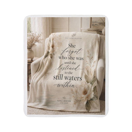 She Forgot Who She Was Sherpa Blanket – Inspirational Floral Fleece Throw