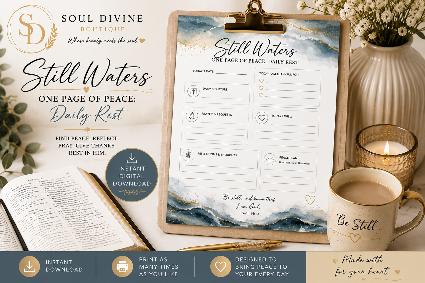 Still Waters - One Page of Peace:  Daily Rest