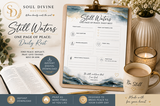 Still Waters - One Page of Peace:  Daily Rest